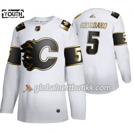 Calgary Flames Hockeydrakt Mark Giordano 5 Adidas 2019-2020 Golden Edition Hvit Authentic - Barn